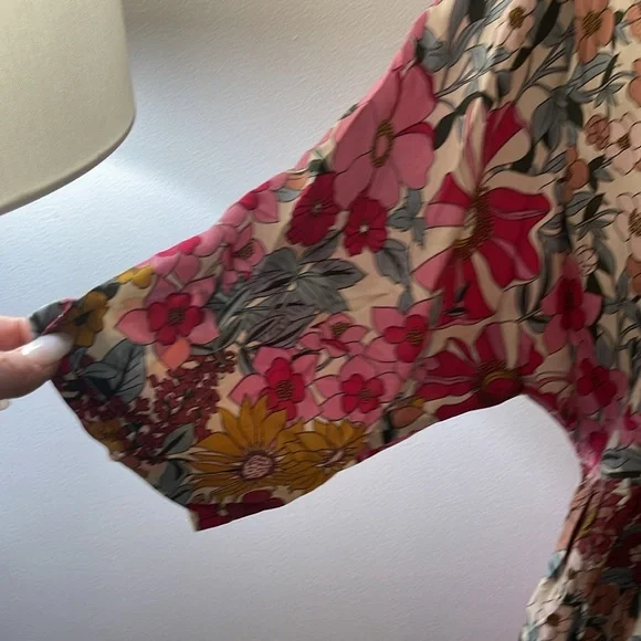 NATURAL LIFE Floral Midi Dress - Pink, Yellow, Green - Picture 2 of 7